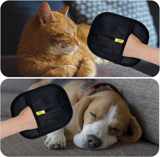 Pet Hair Remover Glove, Electrostatic Pet Hair Remover Glove,Cat & Dog Grooming Glove, Upgraded Fur Removal Tool for Furniture, Carpet, Couch, Car Seat (3pcs)