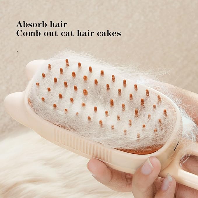 Pet Grooming Brushm,Cat Brush,3 In1 Spray Cat BrushSelf-Cleaning Wet Dog Comb with USB Rechargeable & Water Tank,Suitable for Dogs,Cats to Reduces Flying Hair (Apricot color)