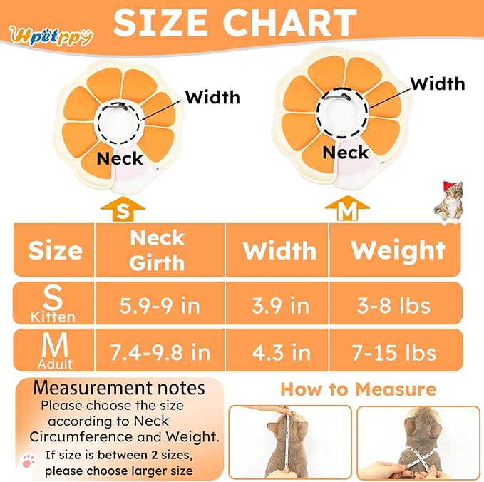 Cat Cone Collar Soft, Waterproof Cat Recovery Collar After Surgery, Adjustable Pet Donut Collar, Safety Elizabethan Collar to Prevent Licking Wounds for Kittens, Pet Cone Alternative