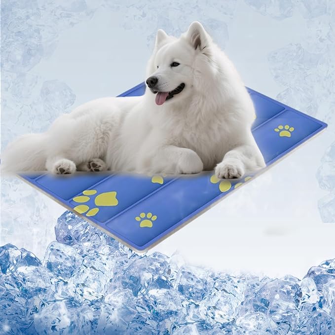 Dog Cooling Mat, Cooling Mat for Dogs & Cat, Provides Instant Relief for Small, Medium, Large Dogs, Washable, Non-Slip Design, Perfect for Hot Summer Days to Keep Pets Comfortable(Large 23.6''*35.4'')