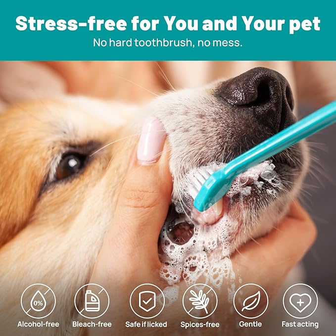 Dog Dental Care Finger Wipes - Teeth Cleaning Finger Wipes for Dog & Cats - Tooth Brushing Kit Dental Wipes for Dog - Reduces Plaque & Freshens Breath (50 PCS, Beef)