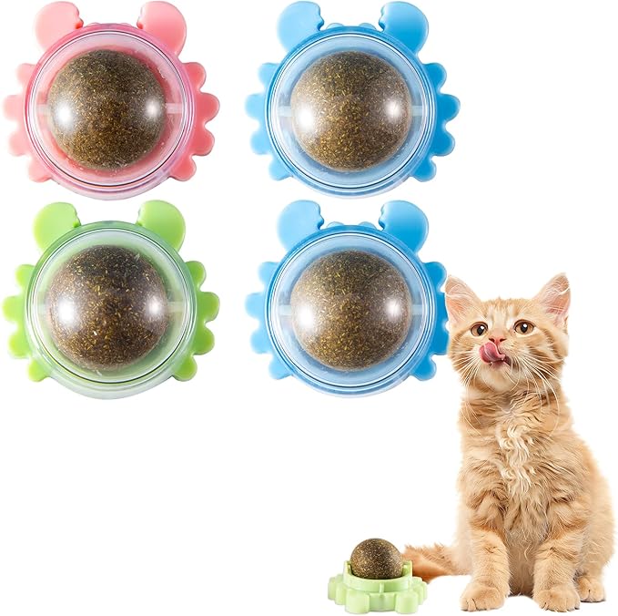 Catnip Balls Catnip Ball Toys Including 4 Pieces Suitable for All Breeds of Cats Relieve Anxiety