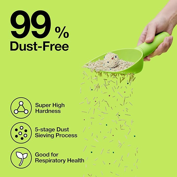VETRESKA Tofu Cat Litter, Natural Kitty Litter Strong Clumping Flushable Pellets, Ultra Water Absorbent Deodorant Tofu Litter, Dust-Free Low Tracking Cat Litter, Cactus(5.5lb×2bags)