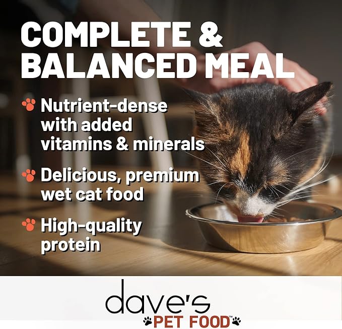 Dave's Pet Food Grain Free Wet Cat Food Pate (Chicken & Duck Dinner), Made in Canada Naturally Healthy Canned, Added Vitamins & Minerals, 5.5 oz Cans (24 Pack)