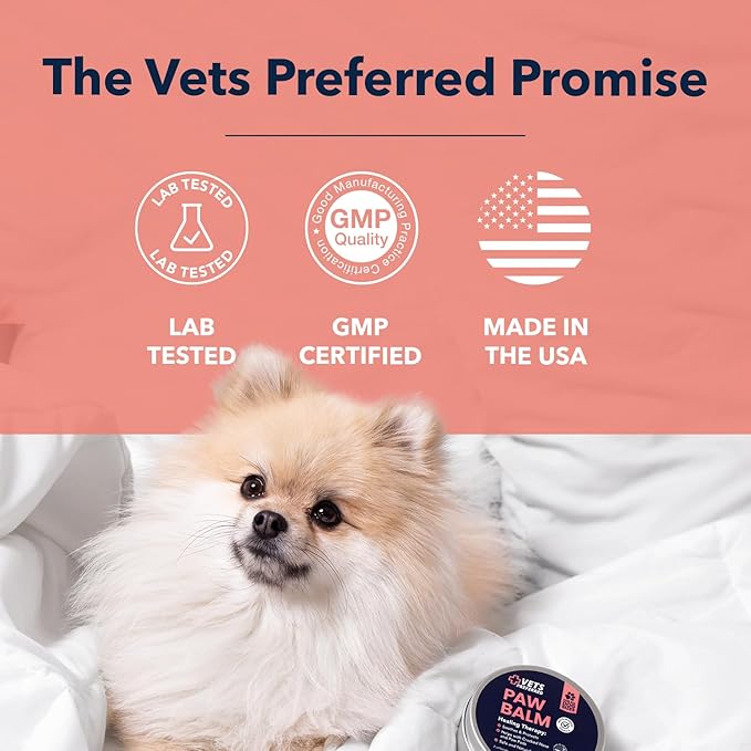 Vets Preferred Paw Balm Pad Protector for Dogs – Dog Paw Balm Soother – Heals, Repairs and Moisturizes Dry Noses and Paws – Ideal for Extreme Weather Season Conditions - 2 Oz