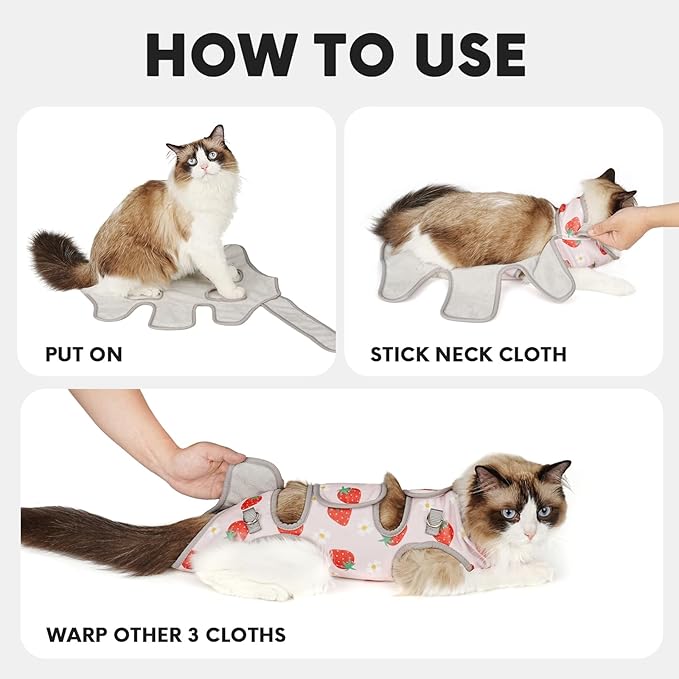Supet Cat Grooming Hammock, Self-Adherent Cat Wrap for Cutting Nails, Anti-Escape Calming Wrap for Medicine, Nail Clipping, Teeth Brushing, Ear Cleaning