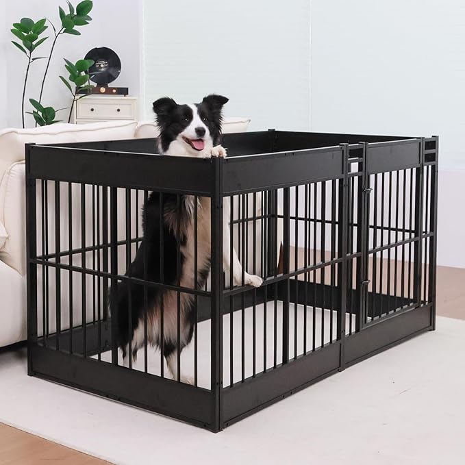 Dog Playpen, 31.5" Height Dog Pen Indoor, Heavy Duty, Safe and Sturdy, Furniture Style Puppy playpen