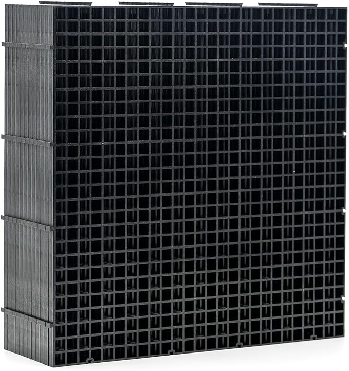 LINLAN 12 Pieces 11.8x11.8in (30X30cm) Aquarium Grid Plastic, Fish Tank Divider, Egg Crate for DIY Filtration and Bottom Protection in Aquascaping (Black-No Accessories)