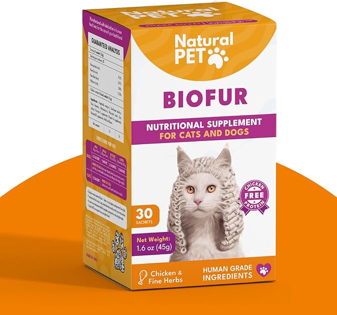 BIOFUR: Omega 3 Supplement for Cats & Dogs - Puppy Essentials & Dog Allergy Relief - Vitamins, Minerals for Feline & Canine Skin, Coat Health, Nutrition, Well-Being, Orange