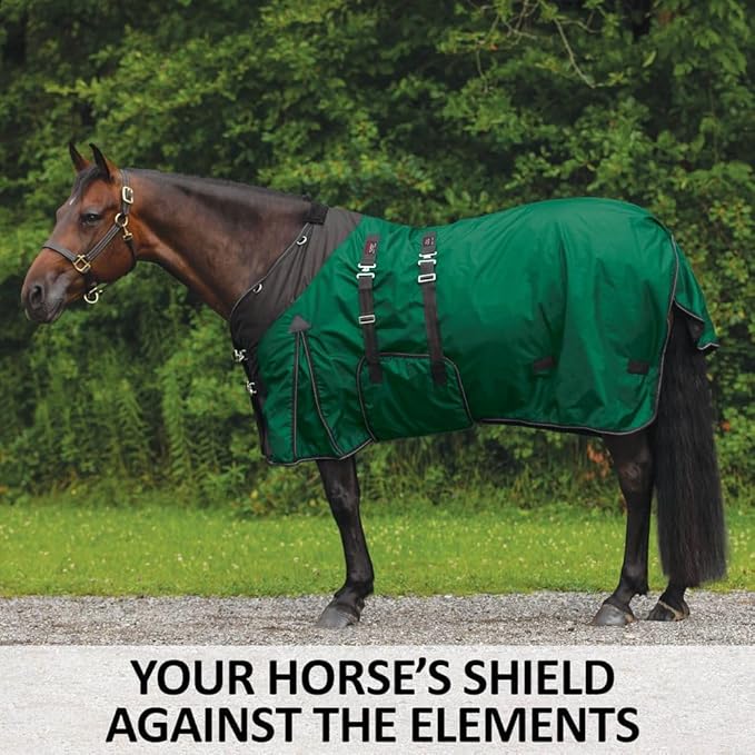 STORM SHIELD Contour Collar Extreme II Horse Turnout Blanket | Contour Collar | 1680D Durable Outer Fabric | Seam Sealed | Weather Protection | Winter Horse Blanket with Multiple Warmth Levels
