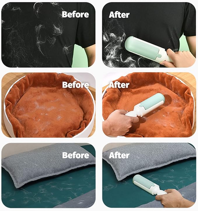 Pet Hair Remover Reusable pet Hair Remover Dog and cat Hair Remover for Sofas, Furniture, Carpets, car Seats with self-Cleaning Base Upgraded Animal Hair Remover Tool (Red Black+White Green)