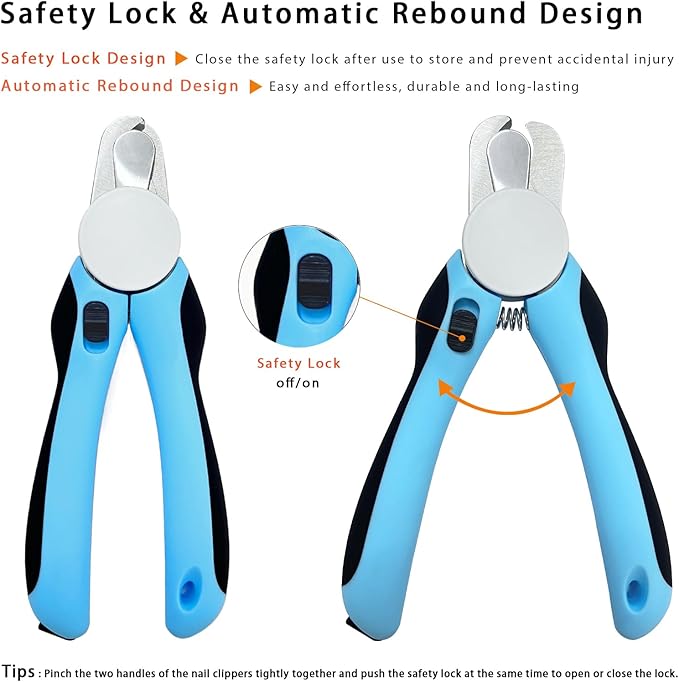 Cat & Dog Nail Clipper and Trimmer with Safety Guard, Avoid Over Cutting Toenail, Equipped with Nail File - Professional Grooming Tool for Pets
