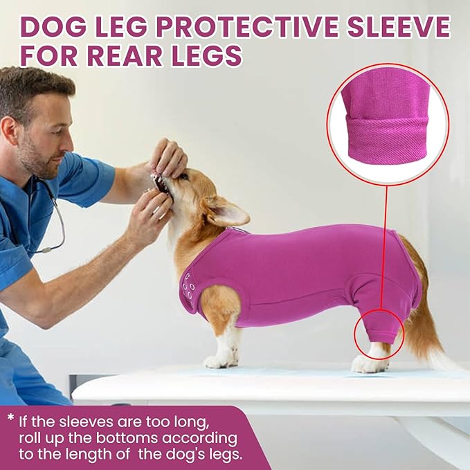 Nanaki Dog Wound Care Shirt, Leg Sleeves to Stop Licking Rear Leg and Abdomen, Surgery Suit for Female Spay, Onesie for Surgery Female, Surgical Recovery Suit Wound Heal Clothes