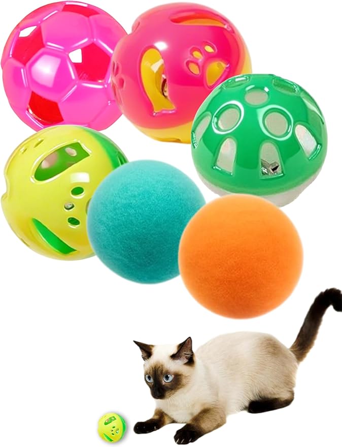 6-Pack Cat Toys for Cats and Kittens, Silly Leap (1.5'', Economy Cat Toy Set)