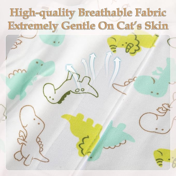 ANWA Cat Recovery Suit - Breathable Cat Onesie for Cats After Surgery Female, Kitten Surgery Recovery Suit Female Abdominal Wounds