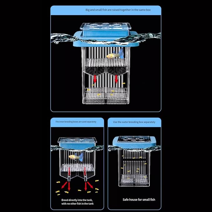 Breeding Tanks for Aquarium Small Fish Isolation Box Hatchery Box for Clear Fish Spawning Box