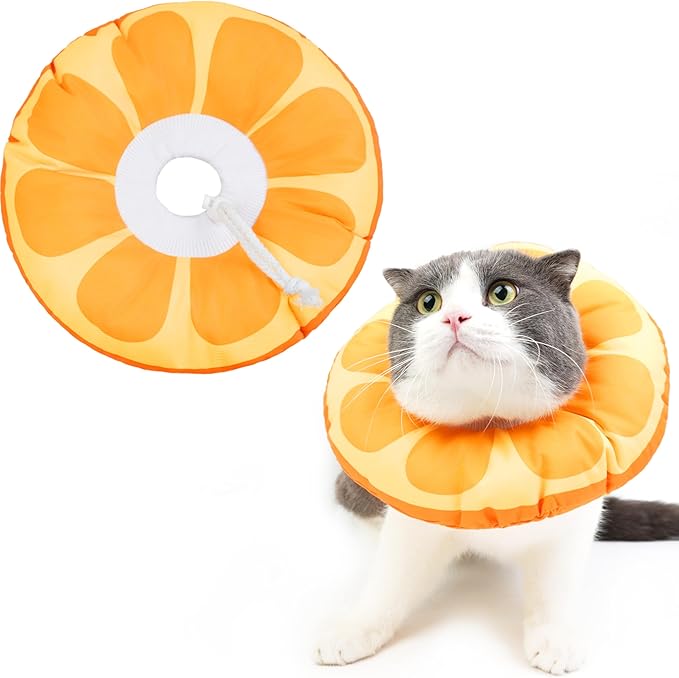 Cat Cone Collar Soft, Waterproof Cat Recovery Collar for Wound Healing Cute Donut Adjustable Kitten Cones to Stop Licking Comfortable NEC Elizabethan Collars for Cats Kittens After Surgery
