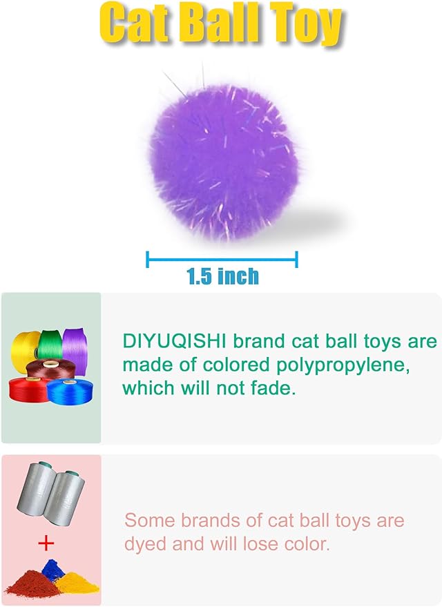 50-Pack Soft Cat Toy Balls – Fun Playtime & Exercise for All Cats (1.5 inch, Cat Toys Mega Set)
