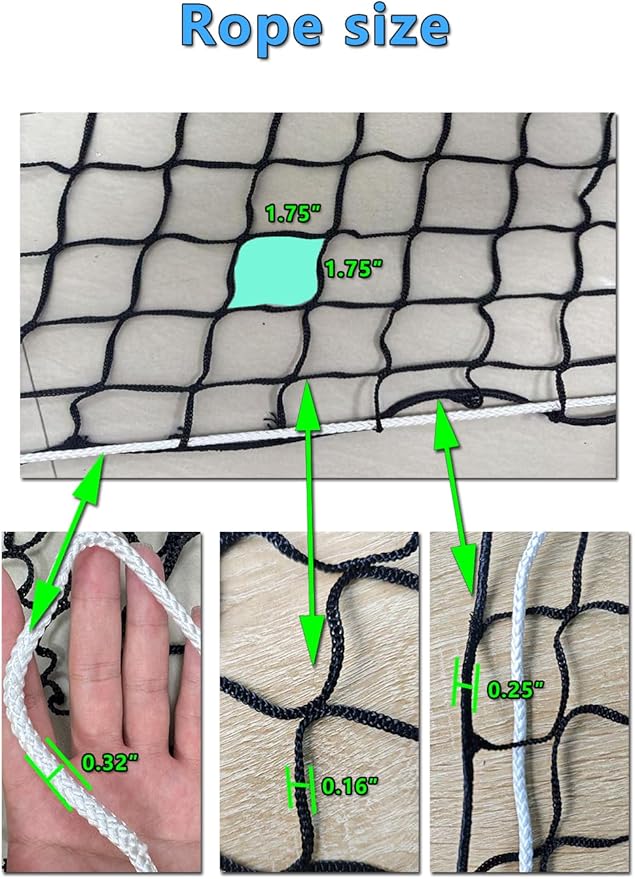 7 * 7ft Heavy Duty Slow Feeding Horse Hay Net - 1.75-inch knotless Design Saves 60% hay, 800 lbs Weatherproof Round Bale Feeder for Cattle/Goats/Sheep (7ft)