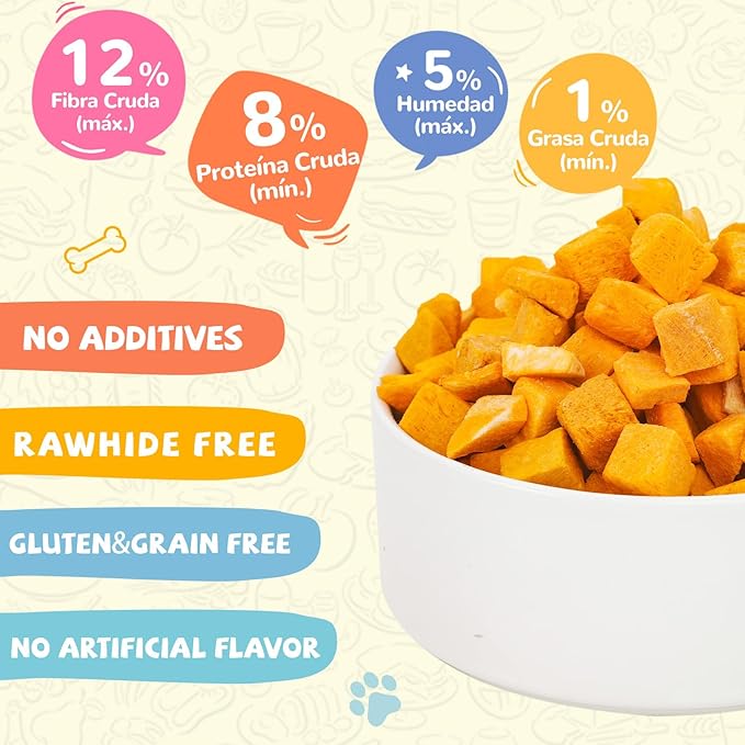 Freeze-Dried Pumpkin Treats for Dogs & Cats – High Fiber, Single Ingredient Natural Snacks for Digestion & Gut Health, Healthy Food Toppers, 1.58 oz