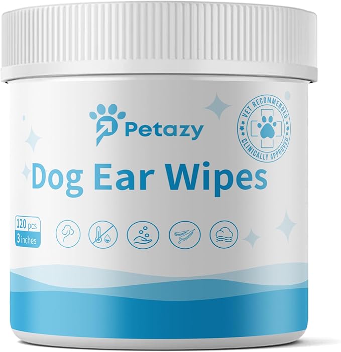 Dog Ear Wipes for Dog Yeast Wax Itch and Odor | Unscented Dog Ear Cleaner for Dogs | Natural Cleaning Puppy Ear Wipes | Soothing Ear Wipes for Pets Cat | Natural Ingredients | 125 XL Pcs