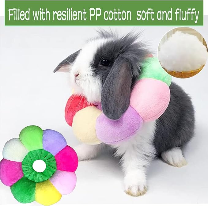 Rabbit Cat Cone Collar Soft,Adjustable Cat Recovery Wound Healing Accessory,Cats Cones to Stop Licking,for Chinchilla,Guinea Pigs,Bunny,Kitten Donuts Collar After Surgery(X-Small)