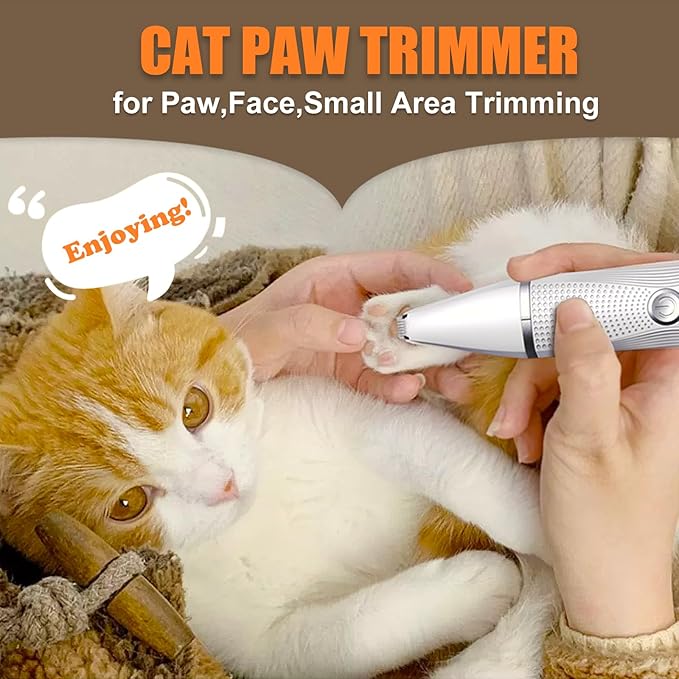 Cat Grooming Clippers Kit with Paw Trimmer, 3 in 1 Electric Pet Hair Trimmer Supplies for Thick Matted Hair, Heavy Coat Butt Shaver Cat Razor Fur Trimmer for Dogs at Home