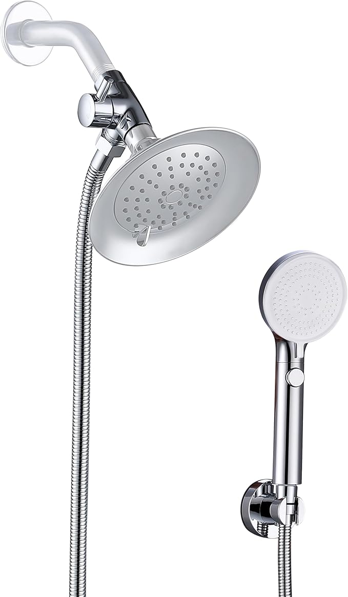 VSincerity Dog Shower Head Sprayer Pet High Pressure 3 Mode Handheld with ONOFF Switch Metal Diverter 100Inch ExtraLong Stainless steel Hose No Drill Hook Chrome 2 Piece Set