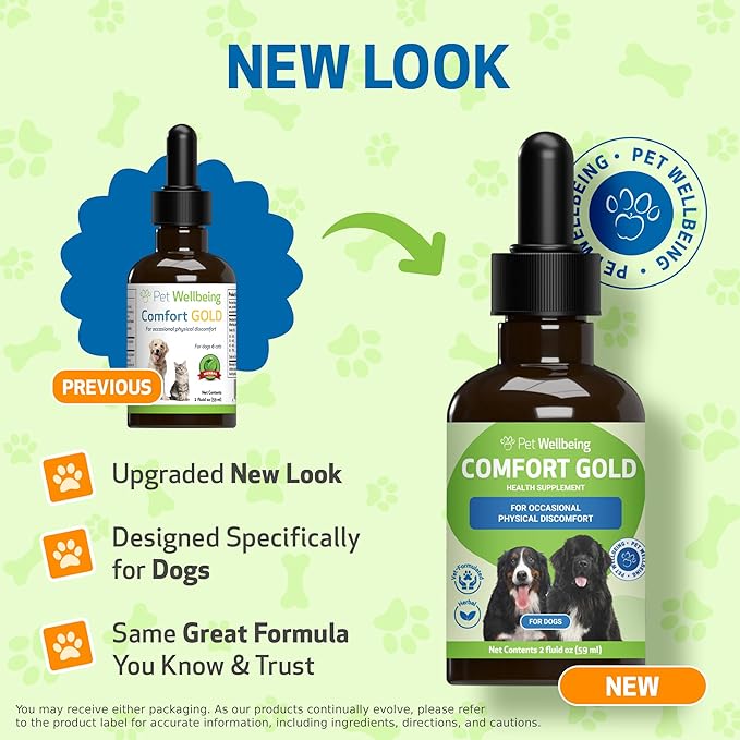 Pet Wellbeing Comfort Gold for Dogs - Supports Canine Physical Comfort, Healthy Circulation, Corydalis, Turmeric - Veterinarian-Formulated Herbal Supplement 2 oz (59 ml)
