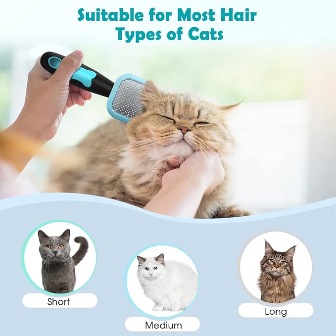 Slicker Brush, Dog Brush Gently Cleaning Pin Brush for Shedding Dog Hair Brush for Small Dogs Puppy Yorkie Poodle Rabbits Cats