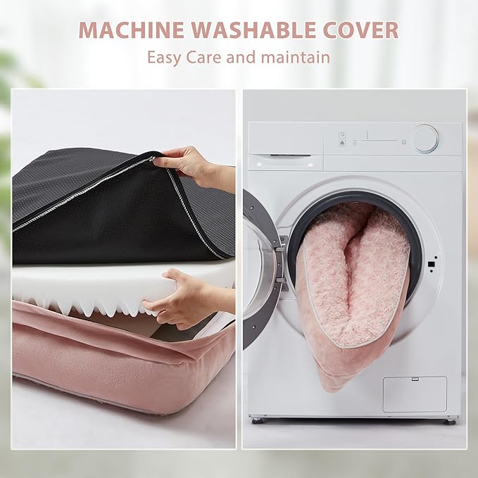 BFPETHOME Orthopedic Dog Beds for Large Dogs-Waterproof Sofa Dog Bed with Removable Washable Cover, Big Pet Bed with Waterproof Lining and Nonskid Bottom,Pet Bed for Large Dogs,Pink