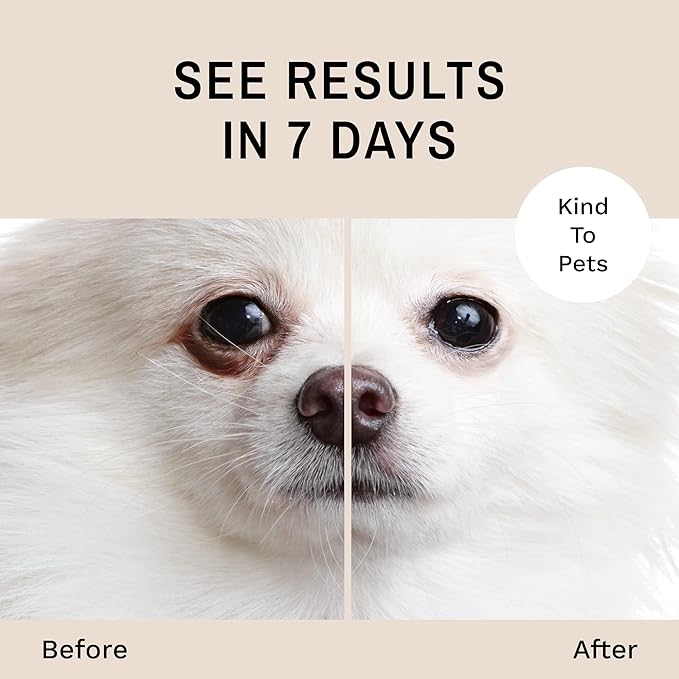 Eye Envy Tear Stain Remover Powder for Dogs and Cats. 100% Natural, Safe. Apply Around Eyes. Absorbs and Repels Tears. Keeps Area Dry. Treats The Cause of Staining. Made in The USA (2.5 oz)