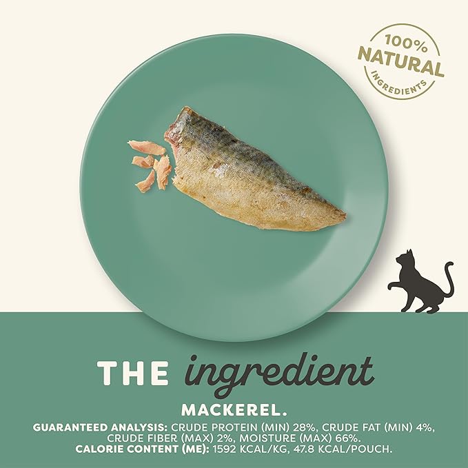 Applaws Natural Cat Treats, Grain-Free, High-Protein Whole Mackerel Loins, Single-Ingredient Healthy Snack for Cats (12 x 1.06 oz Loins)
