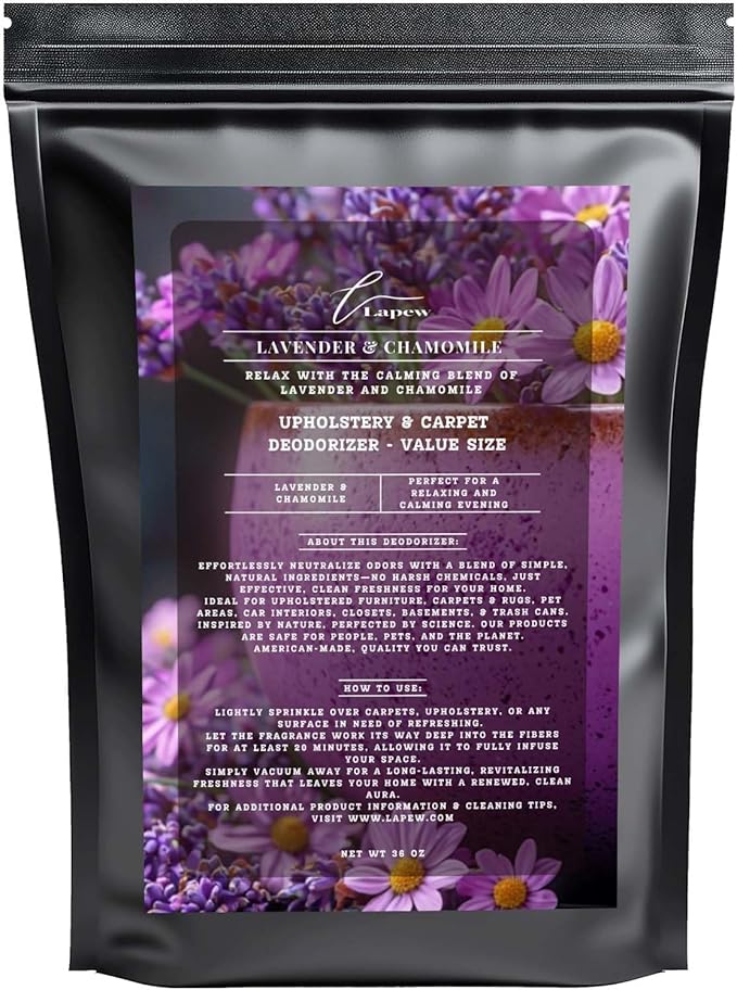 Lavender Chamomile Carpet Freshener Powder Refill 36 oz | Powerful Odor Eliminator for Home | Upholstery Deodorizer | Carpet Deodorizer | Pet Urine | Cat Litter Box