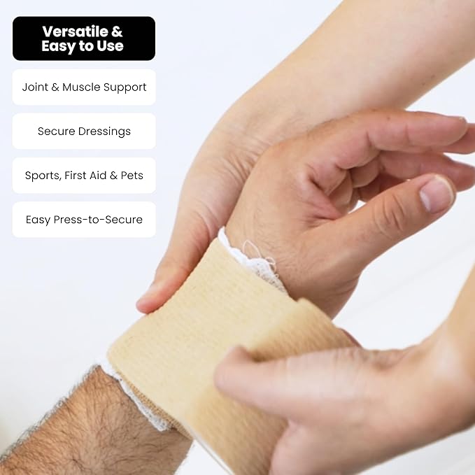 Juvale 12 Rolls Colorful Self Adhesive Bandage Wrap 4 Inch Wide x 5 Yards - Cohesive Vet Tape for First Aid, Sports, Tattoo (12 Colors) - Vet Wrap (Pack of 2)