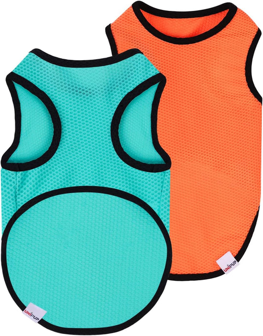 2 Pack Cooling Shirts for Dogs, Lightweight Mesh Breathable Dog Clothes for Small Dogs Boy Girl,Sun-Protection Sleeveless Shirts for Dog&Cat Puppy Vest Pet Apparel - S