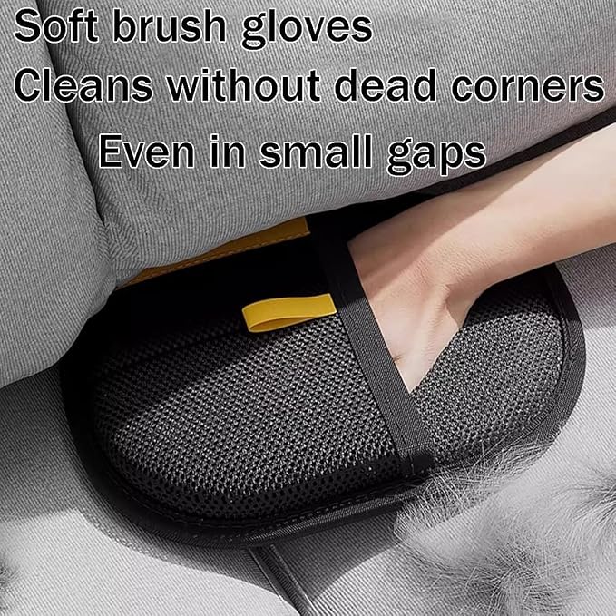 Pet Hair Remover Electrostatic Gloves, Reusable Removal Glove, Pet Hands on for Dogs, Cats & Horses Hair Fur Gentle Deshedding Mitt Massager Remover Double-Sided cat Grooming Gloves for Couch, Carpet