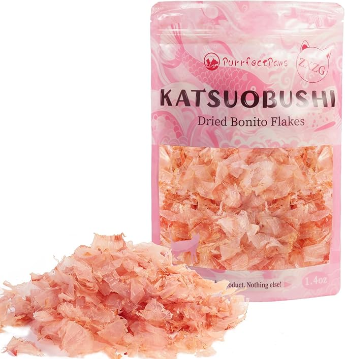 Purrfectpaws Premium Dried Bonito Flakes: Delicious Treats for Dogs & Cats - All-Natural and High in Protein - 1.4oz Bag