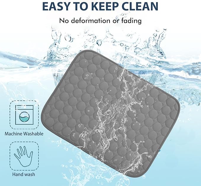 MICROCOSMOS Summer Cooling Mat & Sleeping Pad- Water Absorption Top, Materials Safe, Easy Carry, EZ Clean. Keep Cooling for Pets, Kids and Adults.(Dark Grey, 28" x 22")