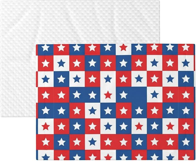 Pet Blanket for Travel and Home, American Flag Plaid Pattern, Reversible Plush Dot Design with Soft Grip Texture on One Side Perfect for Car Seats Moving Vehicles