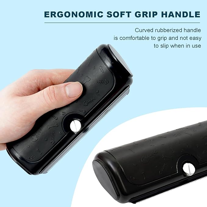 Deshedding Dog Brush, Pet Hair Remover for Dogs, Cats, and Horses, Grooming Tool for Short and Long Hair, Black