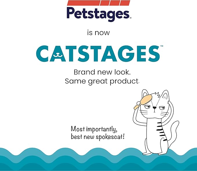 Catstages Plaque Away Pretzel Cat Toy – Interactive Catnip Dental Chew Toy to Help Clean Teeth, Fun for Play and Chewing, Orange