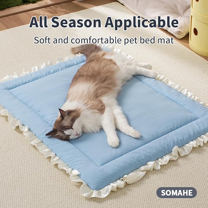 Cat Mat Bed Pet Bed Fashion Design for Puppy Kitten Curled Sleeping Beds for Carrier/Crate Small Dog Cushion Small 15.7" x 23.6" Pink