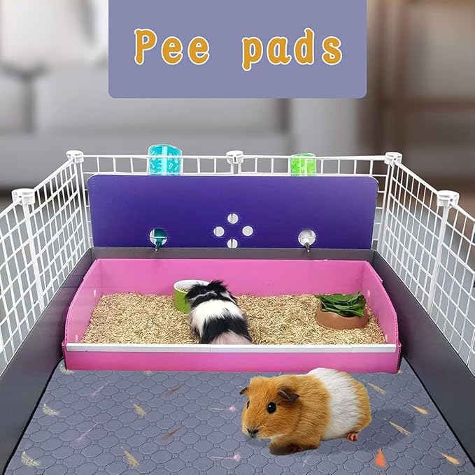 2Pcs Guinea Pig Cage Liners,Guinea Pig Fleece Cage Liners48''X72'' Super Absorbent Washable Pee Pads Reusable for Rabbit Hamster Chinchilla
