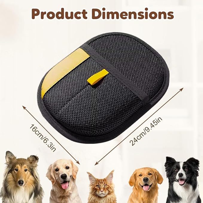 Pet Hair Removal Glove,Reusable Cat Dog Grooming Gloves Pets Hair for Dogs, Cats & Horses with Long and Short Hair Fur (3PCS)
