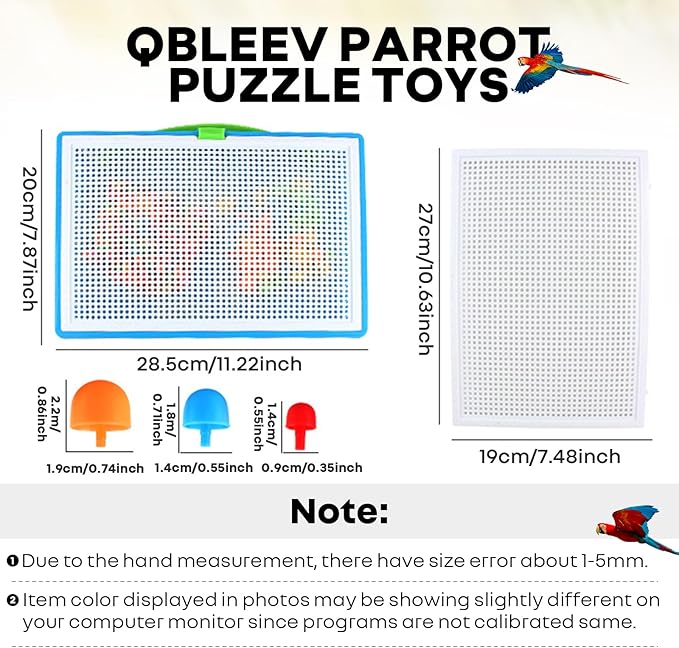 QBLEEV Parrot Puzzle Toys - Bird Intelligence Training, Parakeet & Conure Cage Accessories, Cockatiel Foraging & Chewing Toys
