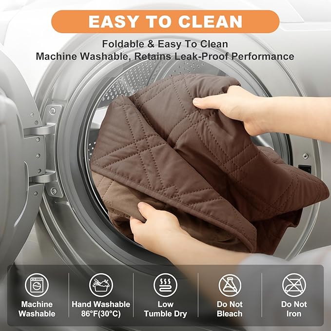 100% Waterproof Dog Couch Protector, Triple-Layer Waterproof Dog Bed Cover Pet Blanket Reversible 2-Tone Sofa Shield, Non-Slip Furniture Guard for Pets(82×92 Inch, Brown+Taupe)