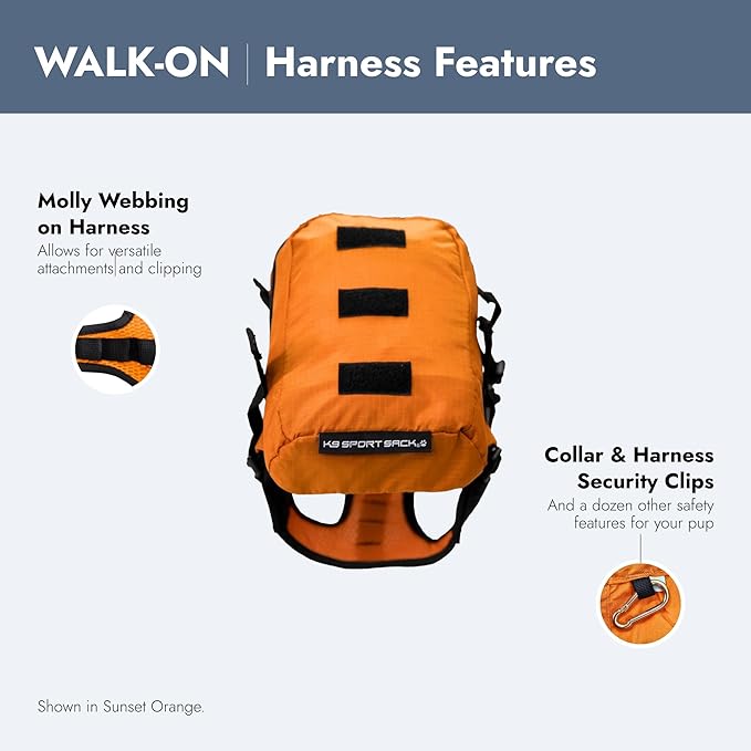 K9 Sport Sack Walk-On - X-Small, Anthracite Black - Ideal for Dogs with 9-12” Back Length - Lightweight, Packable, Backpack-Style Carrier - Includes Compatible Harness & Storage Bag