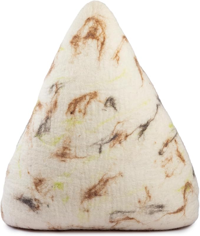 Luxurious Eco-Friendly Merino Wool Cat Cave Bed Teepee Design - Foldable Hideaway Pod for Indoor Cats - Premium Felt Kitten Beds - Covered Cat House for Ultimate Cozy Comfort by Woolygon