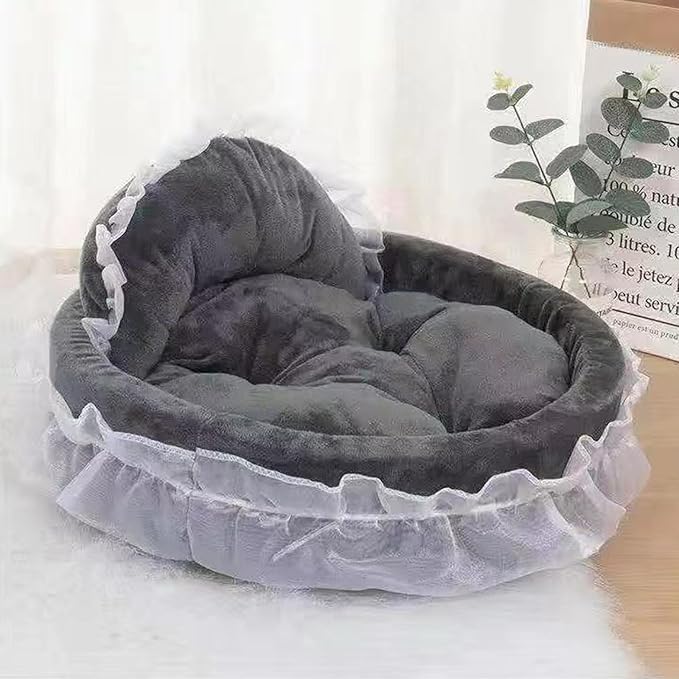 Creative Princess Lace Pet Bed Ruffled Nest for Dogs and Cats Soft Plush Comfortable Princess Sofa Pet Bed